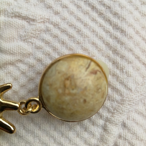 Vintage Earrings Clips Dangling Half Sun Gold - Picture 6 of 6